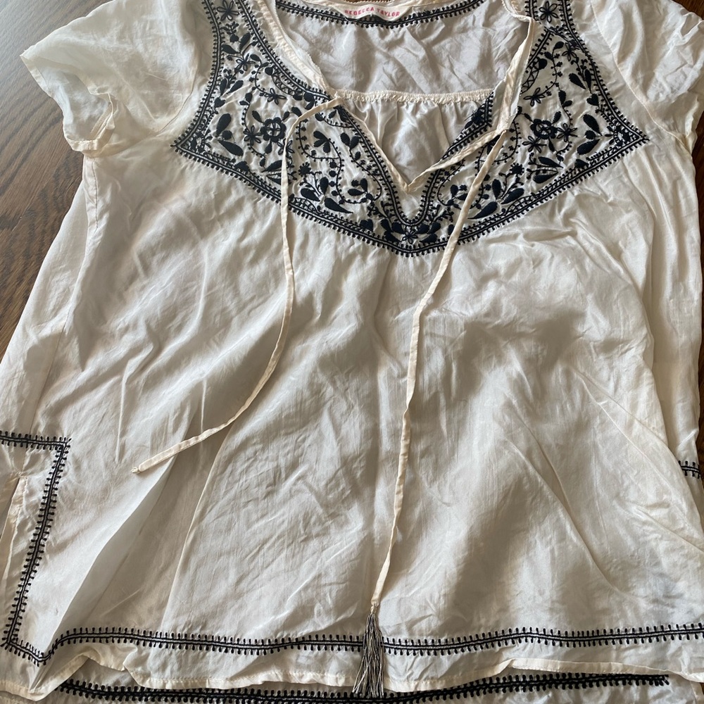Rebecca Taylor silk short sleeve top